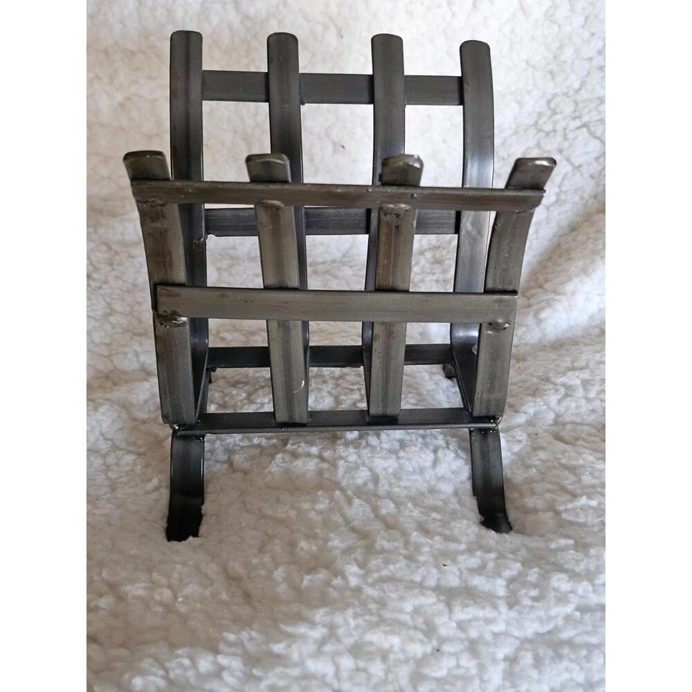 Metal Mini Book Rack Holder India Super Cute Tall 5" Width 5.25" Gray Decor - Picture 7 of 9